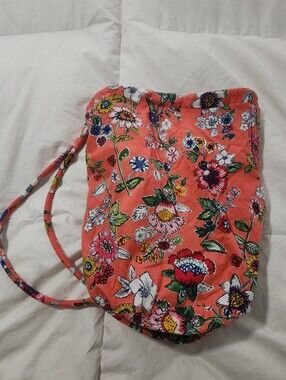 Vera Bradley Cotton Ditty Bag Drawstring Wet Dry Travel Gym Organizer Tote